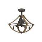 Quoizel Lighting SHR3123RK 4 Lights Rustic Black 24W Shire Fandelier