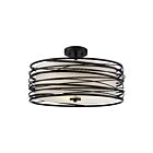 Quoizel Lighting SPL1720K Spiral 3 Lights 300W Mystic Black Semi Flush Mount