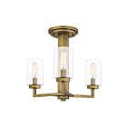 Quoizel Lighting SUN1715WS 3 Lights Weathered Brass 180W Sunburst Semi-Flush Mount