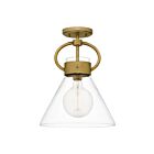 Quoizel Lighting WBS1712WS 1 Light Weathered Brass 100W Webster Semi-Flush Mount