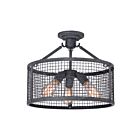 Quoizel Lighting WLR1716MB 3 Lights Mottled Black 180W Wilder Semi-Flush Mount