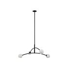 Renwil Nube LPC4472 4-Lights Powder Coated Matte Black 140W Rod Chandelier
