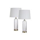 Renwil LPT1277-SET2 Ocala 1-Light 100W Plated Antique Brushed Brass LED Table Lamp
