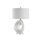 Renwil LPT1401EV Opalis 1-Light 150W Hand Painted White Incandescent/LED Table Lamp