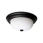 Satco 60-128 2-Lights 60W Matte Black Flush Mount
