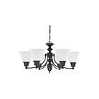Satco 60-6042 Empire 6-Lights 60W Mahogany Bronze Chandelier