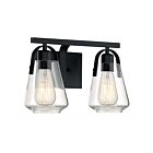 Nuvo Lighting 60-7102 Skybridge 2-Lights 120W Matte Black Vanity