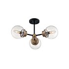 Nuvo Lighting 60-7123 Axis 3-Lights 180W Matte Black Semi Flush Mount