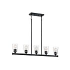 Nuvo Lighting 60-7286 Bransel 5-Lights 300W Matte Black Island Rod Pendant