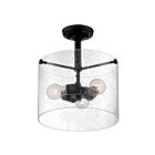 Nuvo Lighting 60-7288 Bransel 3-Lights 180W Matte Black Semi Flush Mount