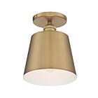 Nuvo Lighting 60-7321 Motif 1-Light 100W Brushed Brass Semi Flush Mount