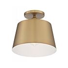 Nuvo Lighting 60-7322 Motif 1-Light 100W Brushed Brass Semi Flush Mount