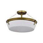 Satco 60-7752 Rowen 4-Lights 240W Natural Brass Semi Flush Mount