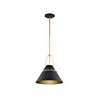Satco 60-7766 Adina 1-Light 60W Matte Black Pendant