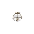 Satco 60-7821 Amado 3-Lights 180W Vintage Brass Semi Flush Mount