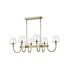 Satco Brookside 60-7887 6-Lights Vintage Brass Island Pendant Light