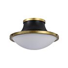 Satco 60-7906 Matte Black 60W Flush Mount