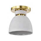 Satco 60-8001 Collins 1-Light 60W Brushed Brass Flush Mount