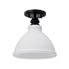 Satco 60-8025 Russel 1-Light 60W Matte Black Semi Flush Mount