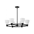 Satco 60-8027 Russel 6-Lights 60W Matte Black Chandelier