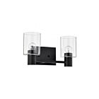 Satco 60-8062 Clarksville 2-Lights 60W Matte Black Vanity Light