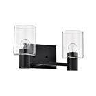 Satco 60-8062 Clarksville 2-Lights 60W Matte Black Vanity Light