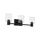 Satco 60-8063 Clarksville 3-Lights 60W Matte Black Vanity Light