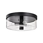 Satco 60-8065 Clarksville 3-Lights 60W Matte Black Flush Mount