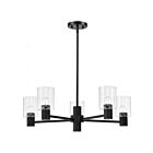 Satco 60-8066 Clarksville 5-Lights 60W Matte Black Chandelier