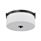 Satco 60-8217 Liam 3-Lights 60W Matte Black Flush Mount