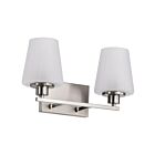 Satco 60-8222 Lune 2-Lights 60W Brushed Nickel Vanity Light