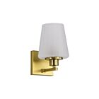 Satco 60-8231 Lune 1-Light 60W Vintage Brass Vanity Light