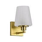 Satco 60-8231 Lune 1-Light 60W Vintage Brass Vanity Light