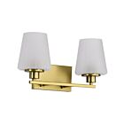 Satco 60-8232 Lune 2-Lights 60W Vintage Brass Vanity Light