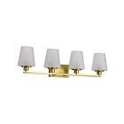 Satco 60-8234 Lune 4-Lights 60W Vintage Brass Vanity Light
