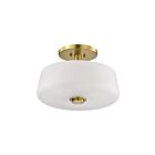 Satco 60-8239 Lune 3-Lights 60W Vintage Brass Semi Flush Mount