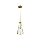 Satco 60-8265 Valentine 1-Light 60W Vintage Brass Pendant