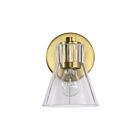 Satco 60-8341 Gianna 1-Light 60W Vintage Brass Vanity Light