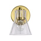 Satco 60-8341 Gianna 1-Light 60W Vintage Brass Vanity Light
