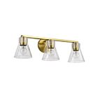 Satco 60-8343 Gianna 3-Lights 60W Vintage Brass Vanity Light