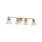 Satco 60-8344 Gianna 4-Lights 60W Vintage Brass Vanity Light