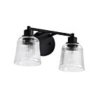 Satco 60-8602 Grayson 2-Lights 100W Matte Black Vanity Light