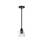 Satco 60-8605 Grayson 1-Light 100W Matte Black Pendant