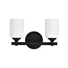 Satco 60-8642 Solara 2-Lights 100W Matte Black Vanity Light