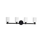Satco 60-8644 4-Lights 100W Matte Black Vanity Light