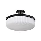 Satco 60-8647 Solara 3-Lights 60W Matte Black Semi Flush Mount
