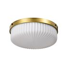 Satco 60-8668 Solara 3-Lights 60W Natural Brass Flush Mount