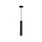Satco 62-818 1-Light 12W Matte Black and Brushed Brass Pendant