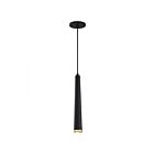 Satco 62-828 1-Light 12W Matte Black and Brushed Brass Pendant