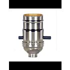 Satco 80-1023 Polished Nickel On-Off Push Thru Socket